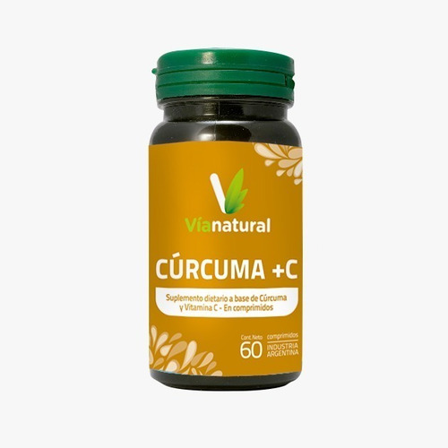 Imagen 1 de 1 de Cúrcuma + Vitamina C En Comprimidos Via Natural