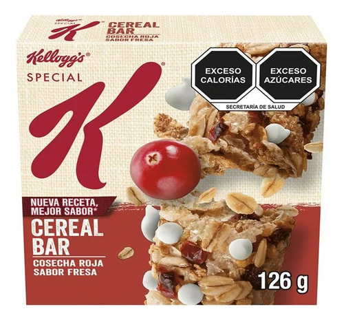 4 Pzs Kelloggs Barras De Cereal Cosecha Roja Sabor Fres Spec