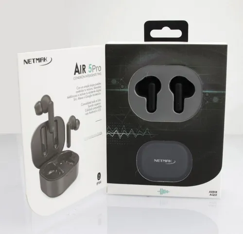 Auriculares Inal mbricos Bluetooth Netmak Air 5Pro IPX4 Negro