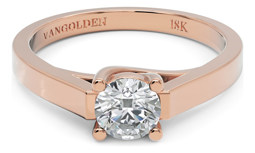 Anel De Noivado Solitário Ouro 18k Com Moissanite 50 Pontos