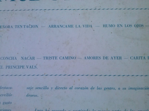 Lp Agustin Lara Con Las Teclas De Fred Mcdonald (Usado)