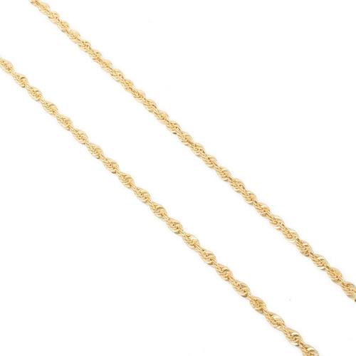 Cadena Collar Torsal 4mm Unisex 55cm Oro Italiano Hueco 10k Color Dorado