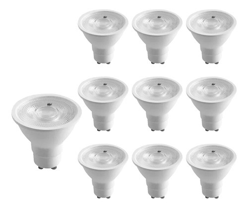 Kit 10 Lâmpadas Led Dicróica Mr16 36g 6w Bivolt Branco Frio