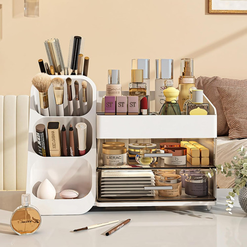 Exhibidor De Cosméticos Para Tus Esenciales De Belleza Blanc