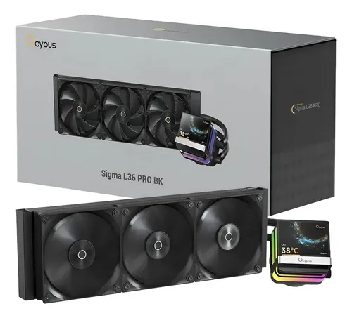 Water Cooler Ocypus Sigma L36 Pro 360mm ARGB Com Tela LCD Preto