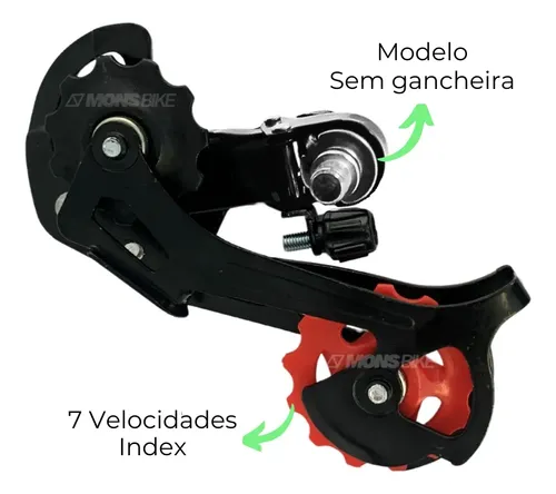 Câmbio Traseiro Yamada 7v Bike Bicicleta Sem Gancheira Index Cor