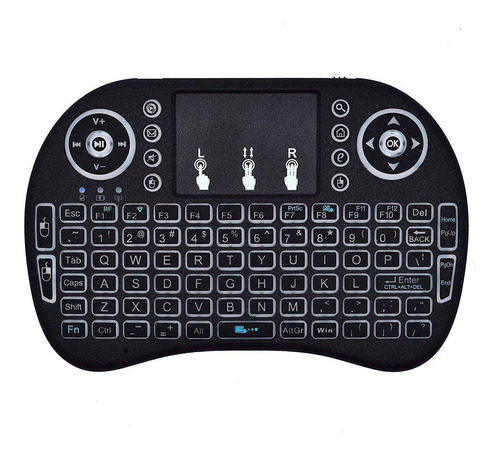 Mini Teclado Inalámbrico Touchpad Smart Tv Pc Tv Box + Luz