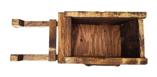 Imagen 3 de 6 de Maceta De Madera Tipo Jardinera De Carreta Mini