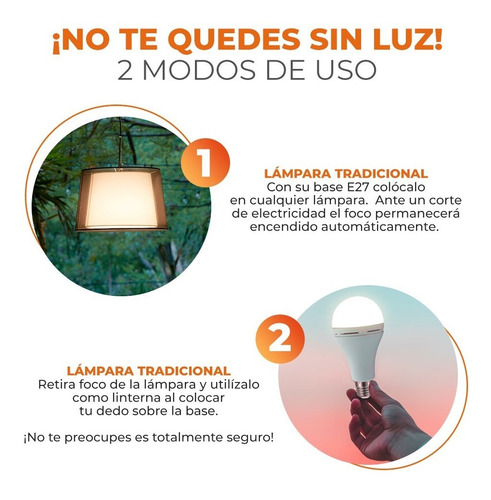Foco Led Emergencia Luz De Día, Batería 2 Horas, Tecnolite
