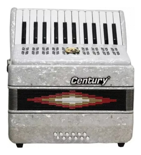 Acordeon De Teclas Color Blanco 2512 Century Cnac032