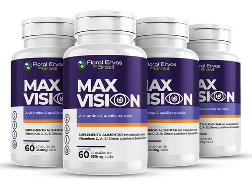Max Vision 4x 60 Cáp. Luteína Zeaxantina Vitamina A C E Zn