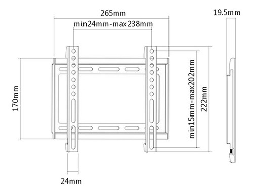 Soporte Para Tv Led Lcd Fijo Chato 43 42 40 39 32 Economico Color Negro