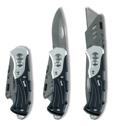 Imagen 2 de 8 de Trincheta Cutter Navaja 2 En 1 Plegable Calidad Kwb X 2 Unid