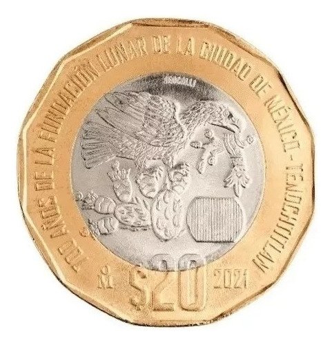 Moneda De 20 Pesos 700 Años De La Fundacion Lunar