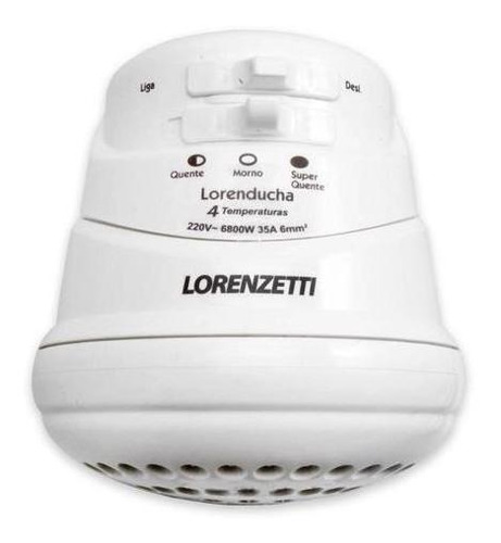 Chuveiro Lorenducha 220v X 6800w - Lorenzetti Cor Branco Potência 6800 W