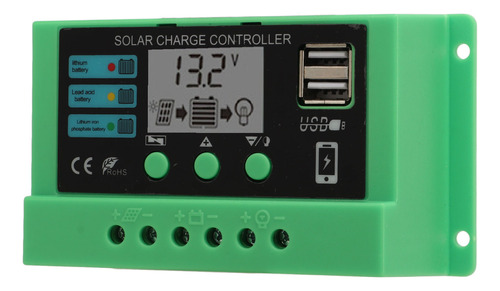 Controlador De Carga Del Panel Solar, Regulador Pwm, Lcd Aju