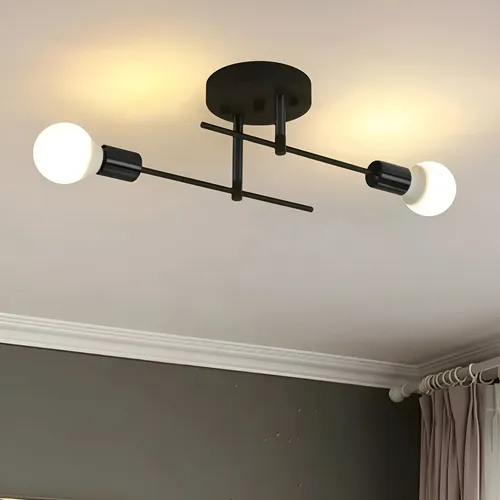 Luminária Lustre Teto Para Sala Jantar Moderno 2 Lâmpadas - R$ 75,18