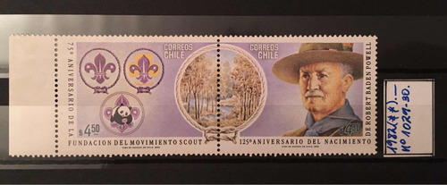 Pareja De Sellos, Scouts Baden Powell, Año 1982. (mnh)