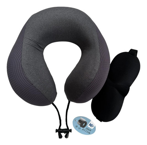 Cojin Cuello Viaje Almohada Cervical Avion Carro + Antifaz