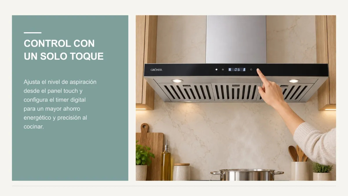 Panel touch y timer digital de la campana QCH90