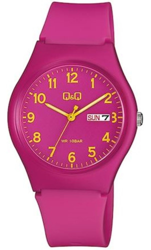 Reloj Pulsera Q&q Analogo De Dama A212j010y Fucsia