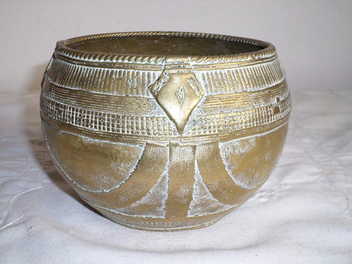 Antiguo Bowl Africano Tribal Tecnica Correa Ashanti Akan