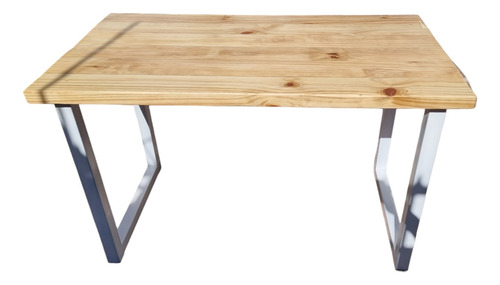 Mesa Comedor De Madera De Pino Y Metal 160 X 70 X 75