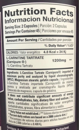 Xtrenght L- Carnitina - Quemador De Grasa Natural