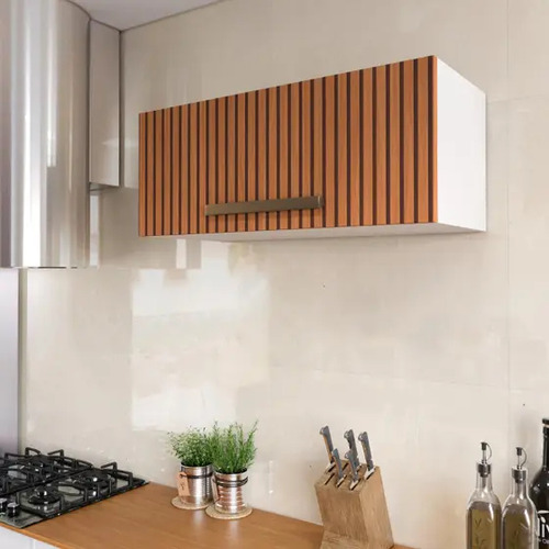 Armário Aéreo Dunk Suspenso 1 Porta Lavanderia Cozinha Branco Ripado 32cm X 80cm X 31cm Jm3 Móveis