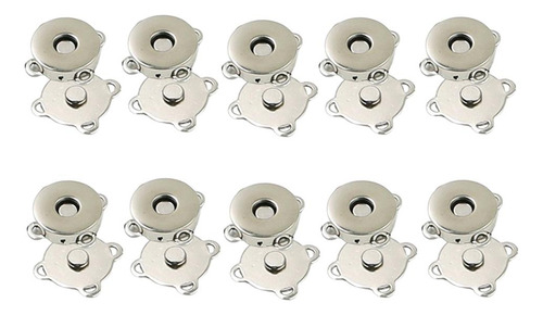 4 Sujetadores Magnéticos Plata 14mm Plata Plata