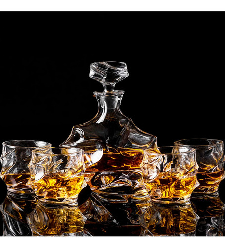 Garrafa Decanter Whisky Licoreira Conjunto Com 6 Copos