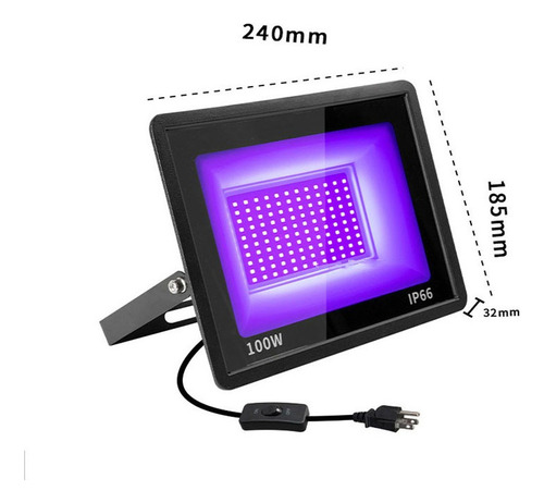 Lâmpada De Cura De 100w Com Luz Violeta De 395nm