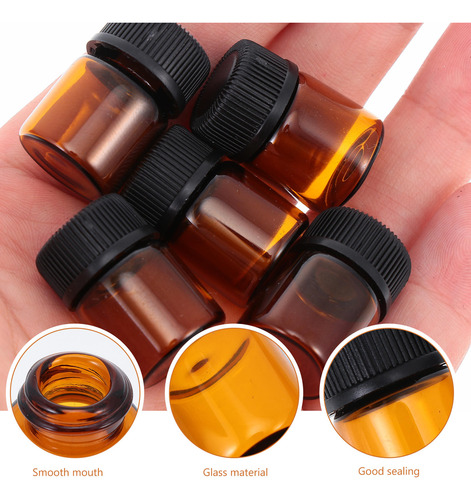 100 Botellas De Aceite Esencial De Vidrio De 2 Ml Con Tapón