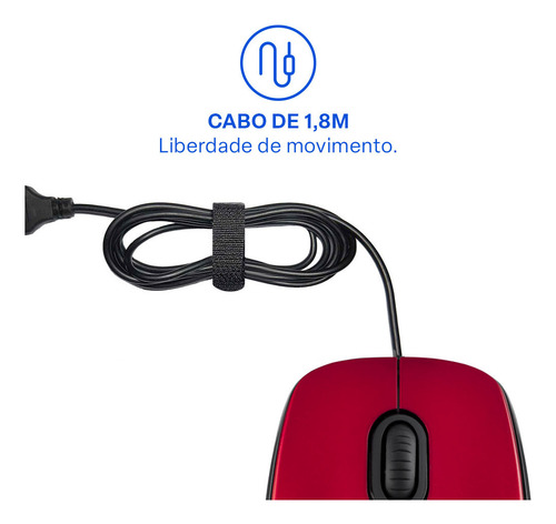 Mouse Com Fio Mf400 180cm Usb Vermelho Multi - Mo390