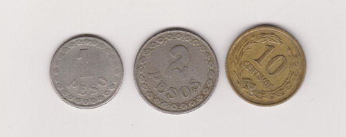 Lote 3 Moneda Paraguay 1$ 1925+2$ 1925+10 Centimos 1947