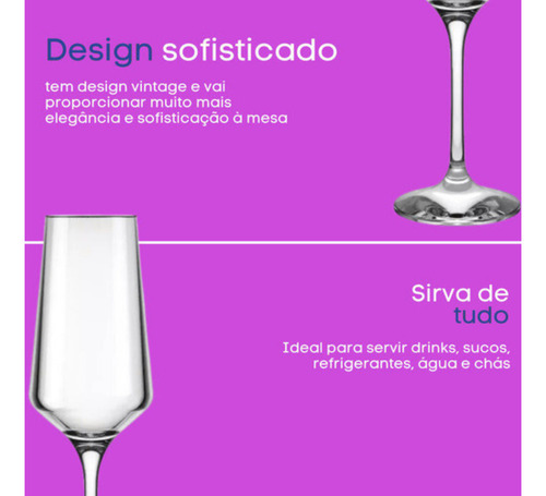 Jogo De Taças Champagne Brunello Nadir 12 Uni 225ml Kit Cj