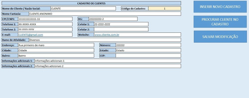 Planilha Cadastro De Clientes 