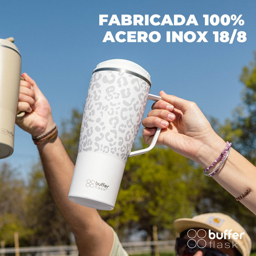 Vaso Termico Termo Mug Para Agua Cafe 1 Litro Buffer Acero Inoxidable Ice Leopard