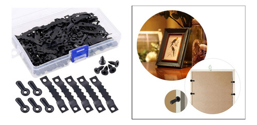 400pcs / Set Kit De Colgadores De Cuadros Negros De Metal