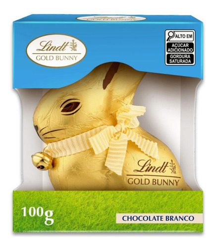 Chocolate Suíço Lindt Branco Coelho Gold Bunny 100g