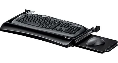 Fellowes Office Suites Underdesk Keyboard Drawer, Negro/pla