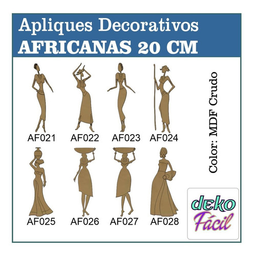Imagen 2 de 6 de Pack X 10 Africanas Aplique 20 Cm De Fibrofacil A Elección.