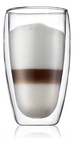 Doppio Vaso De Doble Fondo De Vidrio De 470 Ml Moderno Color Transparente