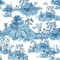 Imagem 1 de 3 de Papel De Parede Em Estilo Chinoiserie Ou Design De