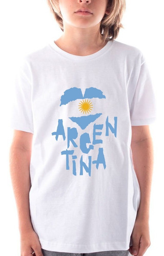 Remera Blanca Argentina Paises Ciudades Hombre Mujer Niños