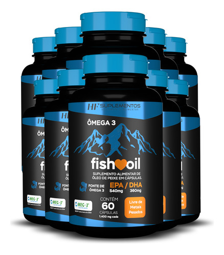 10x Omega 3 Fish Oil Meg 3 60 Cps Hf Suplementos