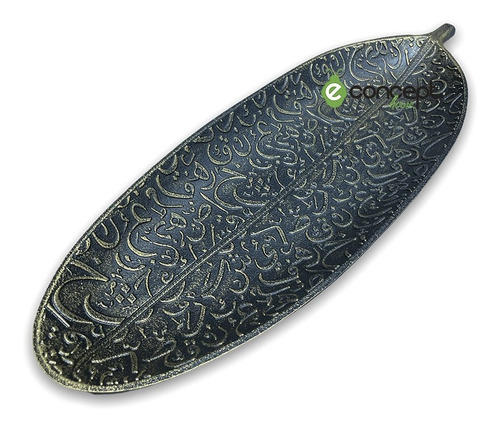 Imagen 3 de 3 de Centro De Mesa Hoja Adorno De Madera Labrada - Negro - 4124