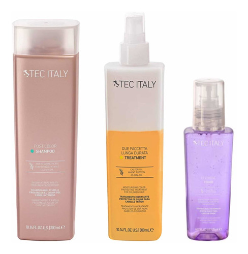 Kit Cuidado De Color Shampoo Due Faccetta Aceite Tec Italy 