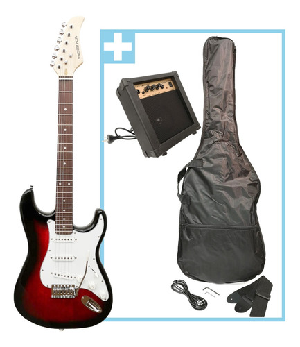 Combo Guitarra Electrica + Amplificador + Funda Y Accesorios