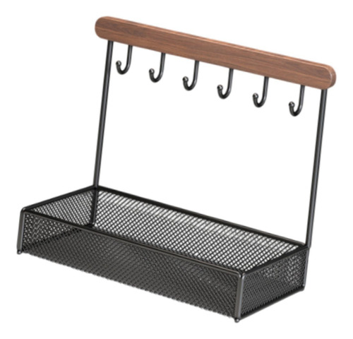 Decoración De Almacenamiento De Soporte Base Cuadrada Negro